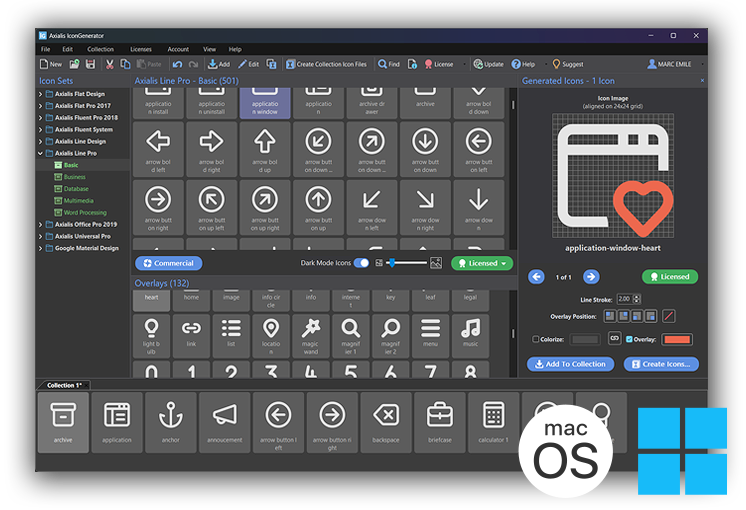 Generate vector and bitmap icons with IconGenerator — Axialis