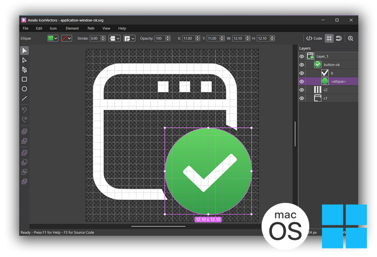 IconVectors editor creating SVG icons