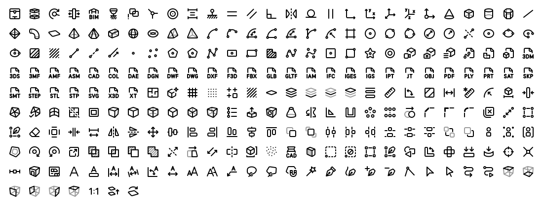 All 250 Axialis Line Pro CAD icons