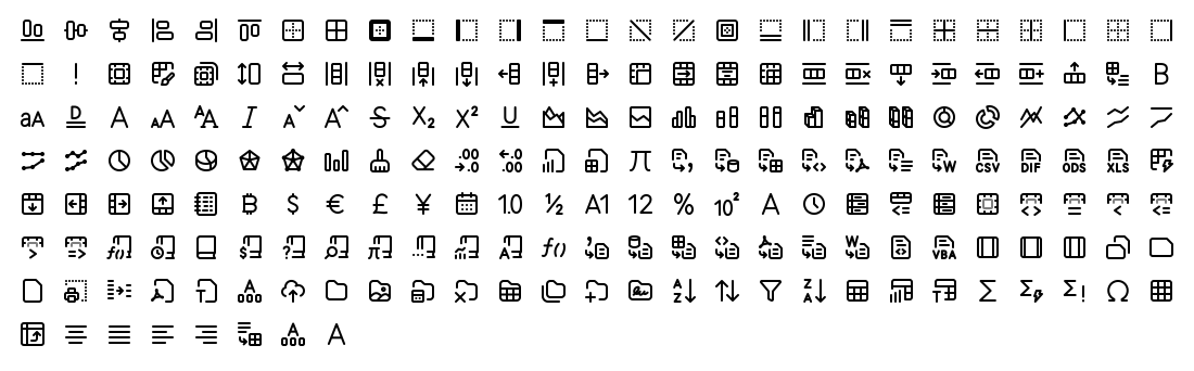 All 197 Axialis Line Pro Spreadsheet icons