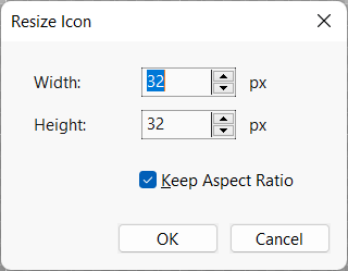 Resize Icon Dialog