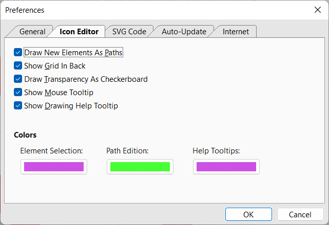 Preferences - Icon Editor Tab