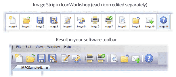 Create icons in Image Strips